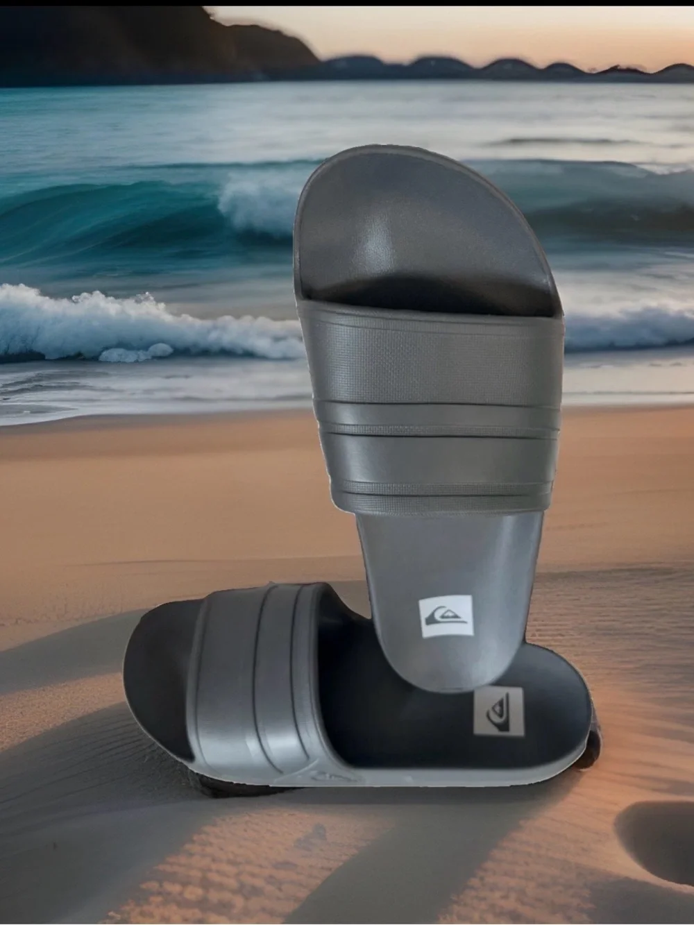 Quiksilver Cloudbreak Slim Men’s Size 10 Slide Sandals. Grey. New with tags.